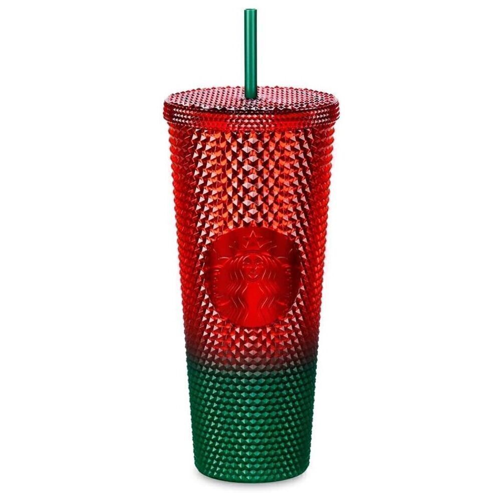NEW Starbucks Venti Studded Walt Disney World Red Green Christmas Tumbler Cup